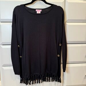 Black Fringe Tunic Top Lilly Pulitzer
